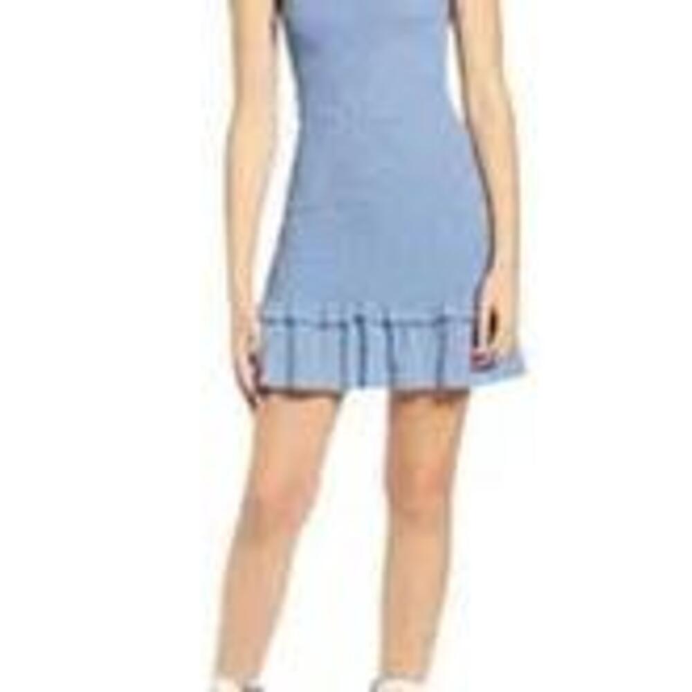 One Clothing Smocked Floral Print Minidress in Blue